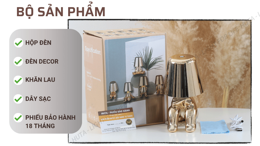 5. Chính sách bảo hành đèn bàn trang trí HUTA