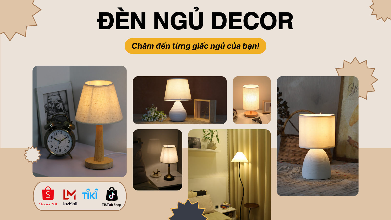 Đèn ngủ decor HUTA
