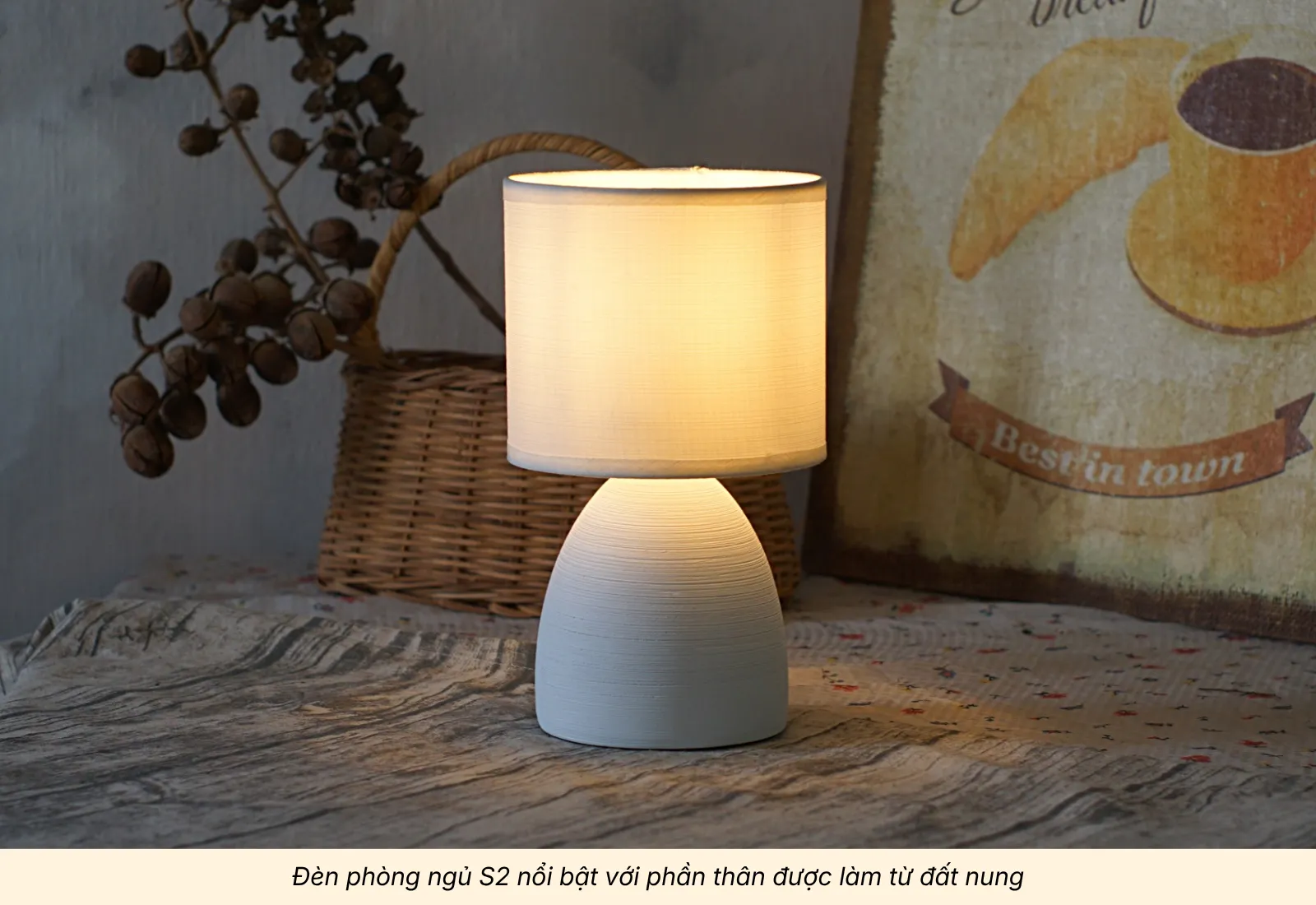 2.3 Đèn Phòng Ngủ S2 Đất Nung Thủ Công