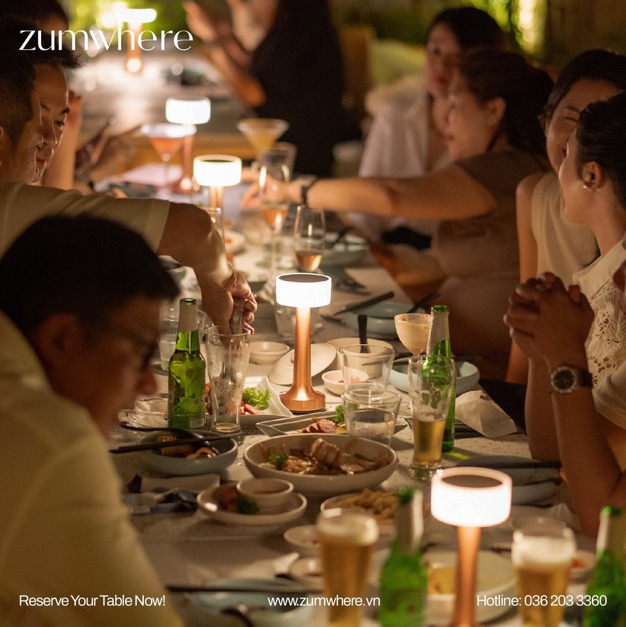 Đèn led để bàn nhà hàng quán bar HUTA mã RESTA và RESDIA1 phù hợp trang trí lounge, sự kiện, quán cà phê