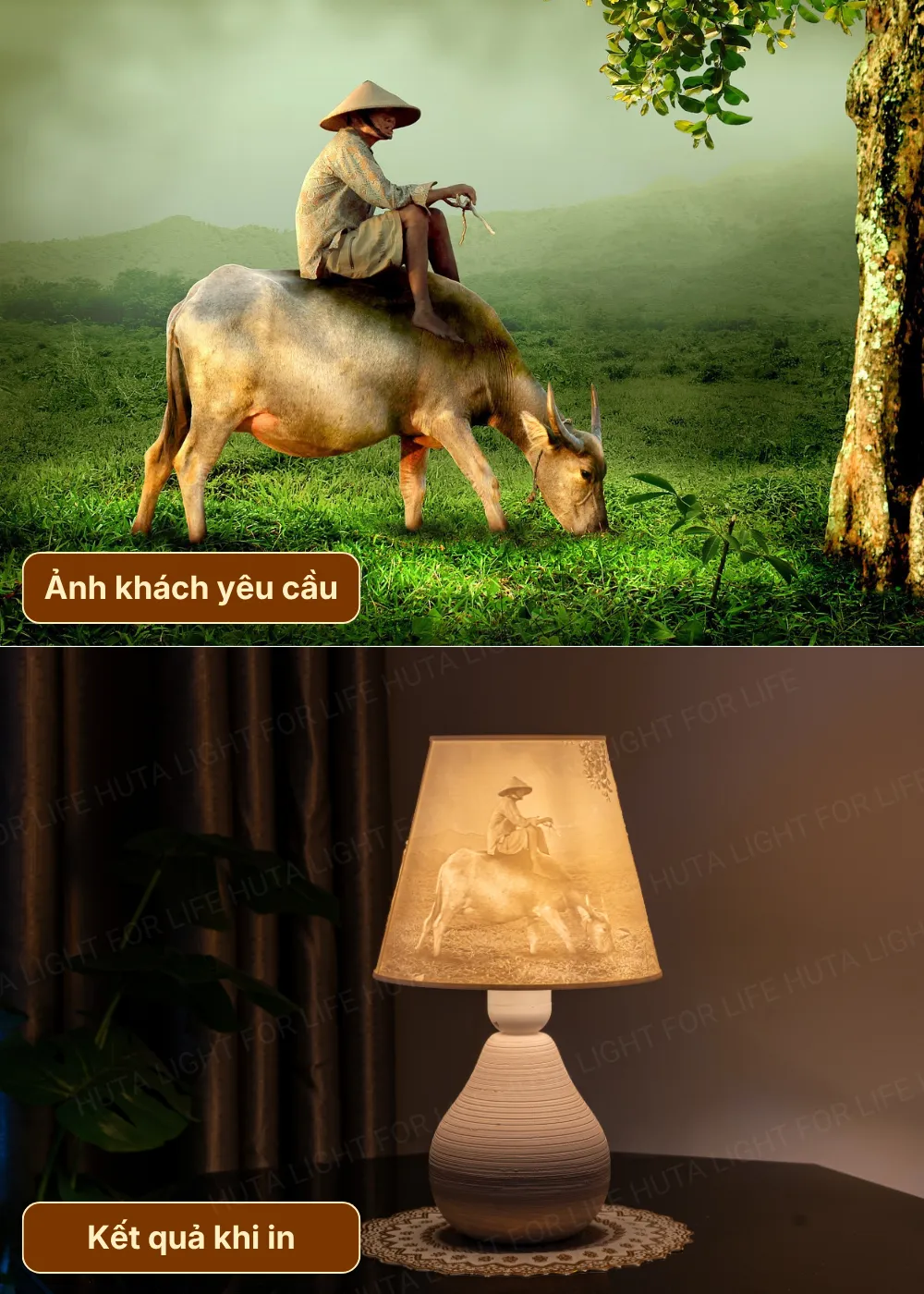 2. Ứng dụng của Lithophane trong đèn ngủ 3D của HUTA
