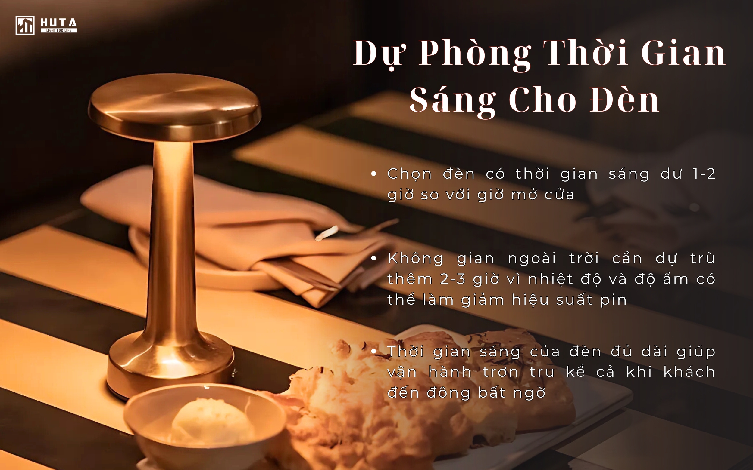 thời gian sáng đèn bàn nhà hàng quán bar