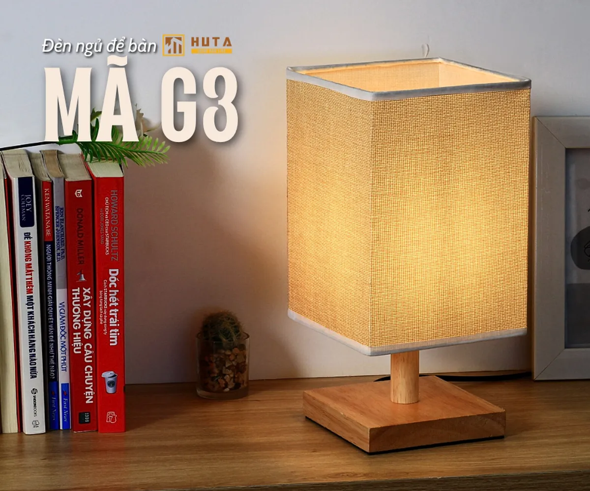 Đèn Ngủ Để bàn HUTA Light For Life Thân Gỗ Mã G3