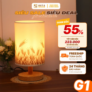 Đèn Ngủ Để Bàn HUTA Light For Life G1 Điều Chỉnh Độ Sáng, Ánh Sáng Vàng Ấm, Đầu Cắm 2 Chấu 220V