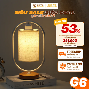 Đèn Ngủ Để Bàn Gỗ HUTA Light For Life G6 Điều Chỉnh Độ Sáng, Ánh Sáng Vàng, Bảo Hành 24 Tháng