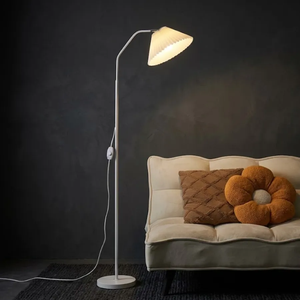 Đèn Cây Đứng Decor HUTA Light For Life KT6 Thân Kim Loại Khớp Cong, Chao Xếp Ly,  Điều Chỉnh Ánh Sáng
