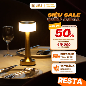 Đèn Bàn Trang Trí HUTA Light For Life RESTA Chạm Cảm Ứng, Điều Chỉnh Độ Sáng, Bảo Hành 18 Tháng