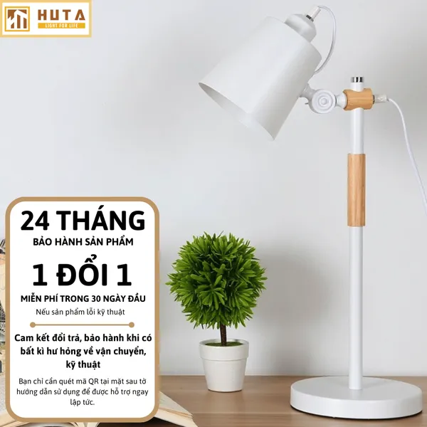 Đèn Bàn Làm Việc HUTA Light For Life LVK01 Bóng Led 3 Màu Sáng, Đèn Học Để Bàn Kim Loại