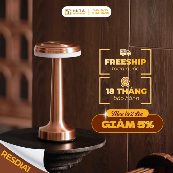 Đèn Bàn Trang Trí HUTA Light For Life RESDIA1 Điều Chỉnh Độ Sáng, Chạm Cảm Ứng, Bảo Hành 18 Tháng