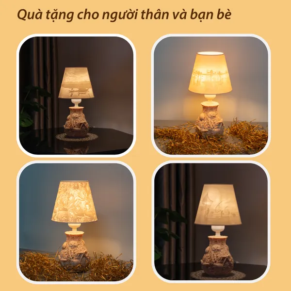 Đèn Ngủ 3D Nghêu Sò HUTA Light For Life N1 Chao In Ảnh Theo Yêu Cầu, Hoạt Hình, Thuyền Buồm, Đồng Quê Trang Trí Phòng Ngủ