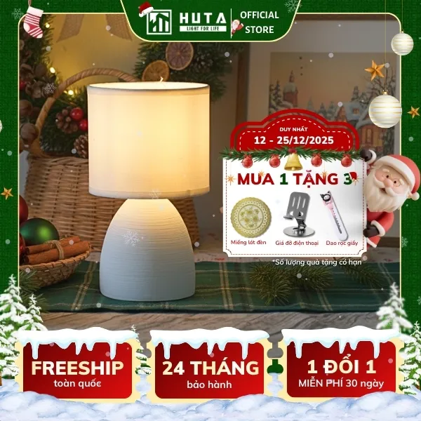 Đèn Ngủ Để Bàn HUTA Light For Life S2 Decor Phòng Ngủ, Điều Chỉnh Độ Sáng, Ánh Sáng Vàng  