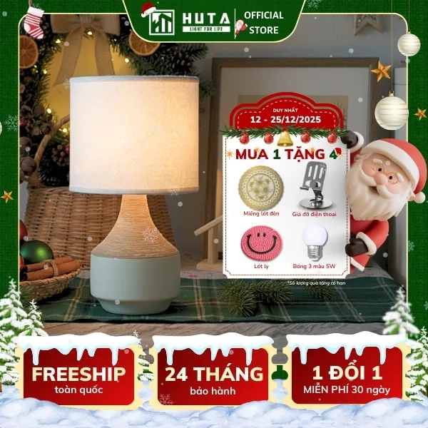 Đèn Ngủ Để Bàn HUTA Light For Life S14 Ánh Sáng Vàng, Điều Chỉnh Độ Sáng, Bảo Hành 24 Tháng
