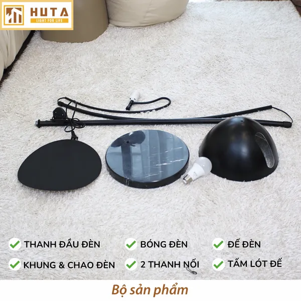 Đèn Cây Đứng Decor HUTA Light For Life KC11 Thân Cong, Trang Trí Nội Thất, Ba Màu Ánh Sáng Vàng
