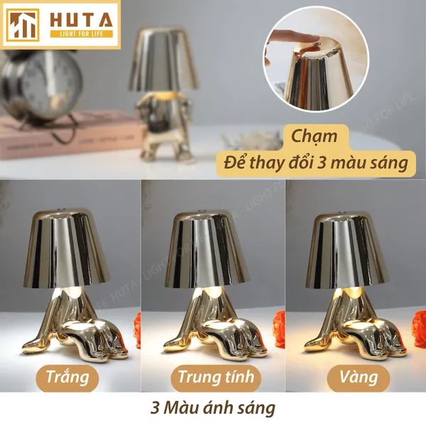 Đèn Bàn Trang Trí HUTA Light For Life BOO Pin Sạc Tích Điện, Điều Chỉnh Độ Sáng, Decor Phòng