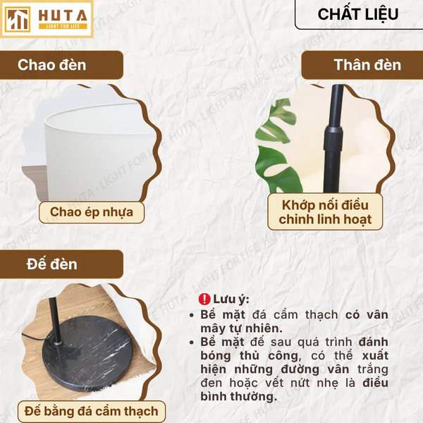 Đèn Cây Đứng HUTA Light For Life KC2 Thân Thép Chống Gỉ, Bóng Led Ánh Sáng Vàng