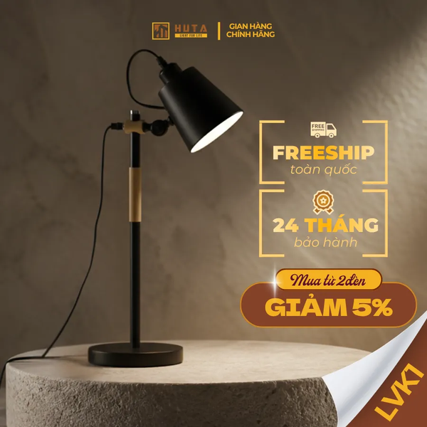 Đèn Bàn Làm Việc HUTA Light For Life LVK1 Bóng Led 3 Màu Sáng, Đèn Bàn Làm việc Kim Loại
