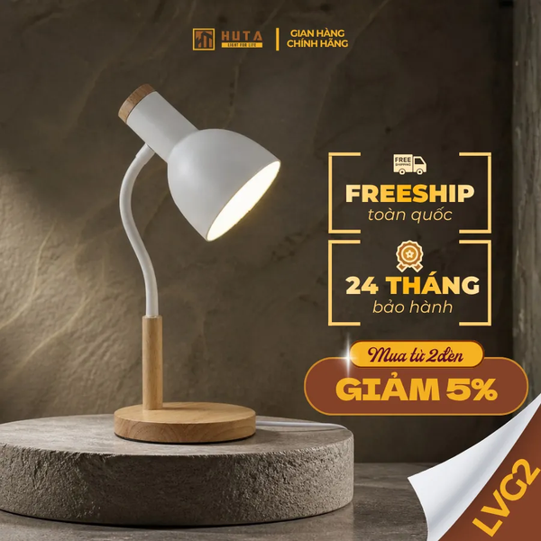 Đèn Bàn Học HUTA Light For Life LVG2 Bóng Led 3 Màu Sáng, Decor Phòng, Đèn Bàn Làm Việc