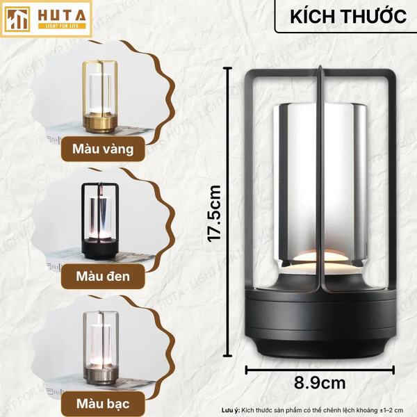 Đèn Bàn Trang Trí HUTA Light For Life RESNEN Điều Chỉnh Độ Sáng, Kim Loại Sơn Tĩnh Điện, Thiết Kế Hiện Đại