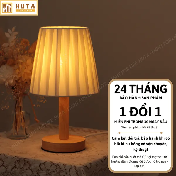 Đèn Ngủ Để Bàn HUTA Light For Life G4 Trang Trí Vintage, Điều Chỉnh Ánh Sáng Vàng
