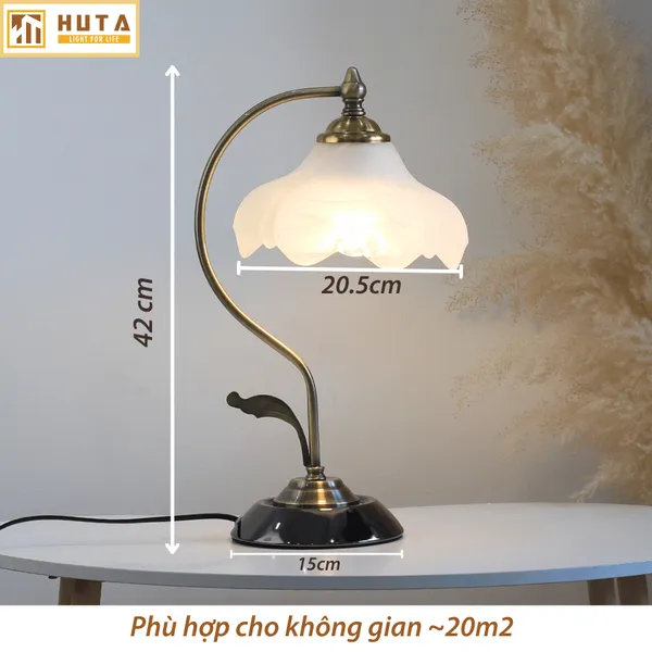Đèn Ngủ Để Bàn HUTA Light For Life CD2 Trang Trí Phong Cách Cổ Điển, Điều Chỉnh 3 Mức Sáng
