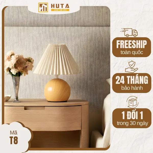Đèn Ngủ Để Bàn HUTA Light For Life T8 Điều Chỉnh Độ Sáng, Ánh Sáng Vàng, Bảo Hành 24 Tháng