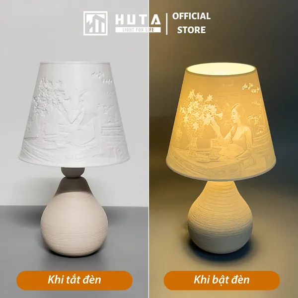 Đèn Ngủ Để Bàn 3D HUTA Light For Life S1 In Ảnh Theo Yêu Cầu Decor Phòng Ngủ, Điều Chỉnh Độ Sáng, Ánh Sáng Vàng