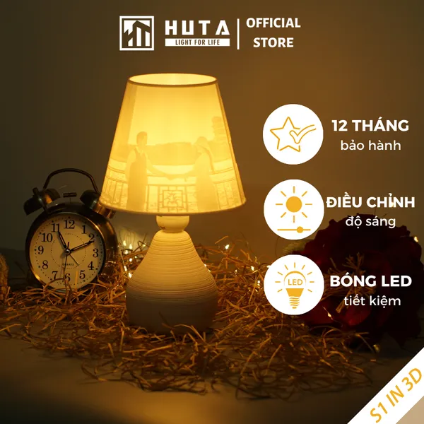 Đèn Ngủ Để Bàn 3D HUTA Light For Life S1 In Ảnh Theo Yêu Cầu Decor Phòng Ngủ, Điều Chỉnh Độ Sáng, Ánh Sáng Vàng
