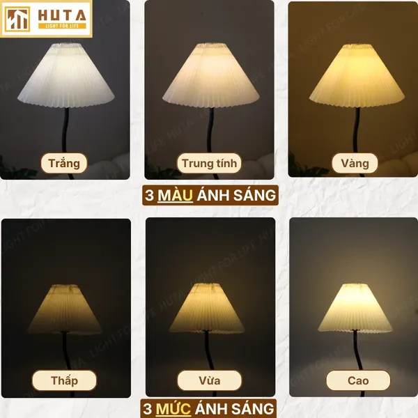 Đèn Cây Đứng Decor HUTA Light For Life KC10 Thân Thép Kết Hợp Bàn Cafe, Trang Trí Nội Thất