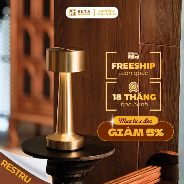 Đèn Bàn Cảm Ứng Hiện Đại HUTA Light For Life RESTRU Chạm Cảm Ứng, Kim Loại Sơn Tĩnh Điện