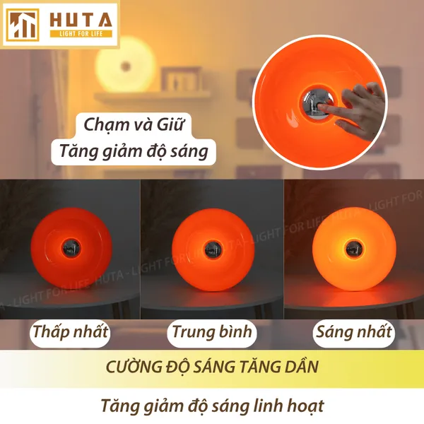 Đèn Bàn Trang Trí HUTA Light For Life DONUT Phong Cách Hiện Đại, Decor Phòng, Điều Chỉnh Độ Sáng