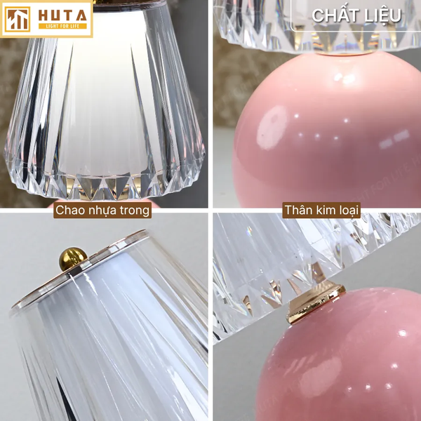 Đèn Ngủ Để Bàn HUTA Light For Life T12 Điều Chỉnh Độ Sáng, Ánh Sáng Vàng, Phong Cách Tối Giản