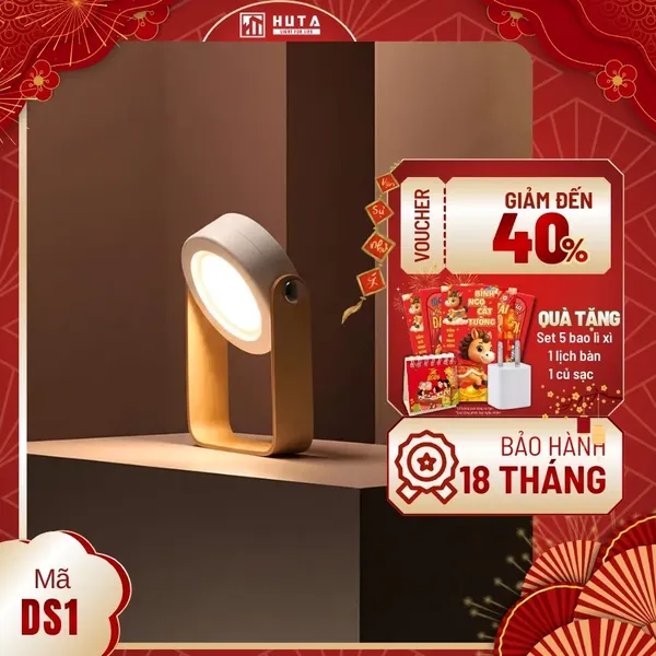 Đèn Bàn Đọc Sách HUTA Light For Life DS1 Đổi Kiểu Đa Dạng, Tăng Giảm 3 Mức Sáng, Decor Trang Trí