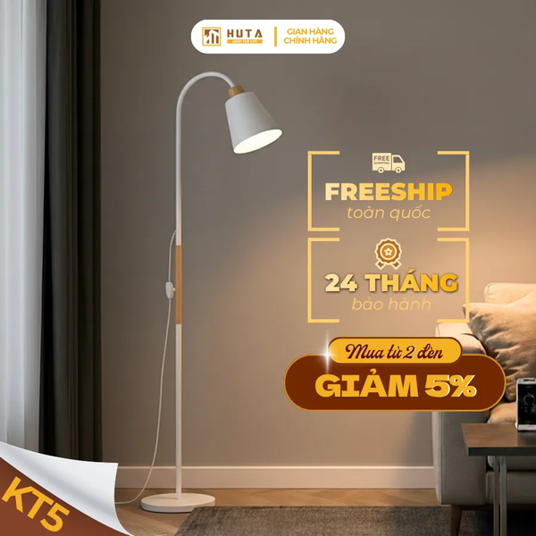 Đèn Cây Đứng Đọc Sách HUTA Light For Life KT5 Trang Trí Phòng Khách Phong Cách Bắc Âu Ba Màu Sáng