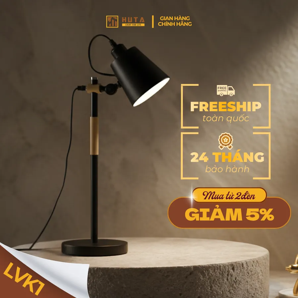 Đèn Bàn Làm Việc HUTA Light For Life LVK1 Bóng Led 3 Màu Sáng, Đèn Bàn Làm việc Kim Loại