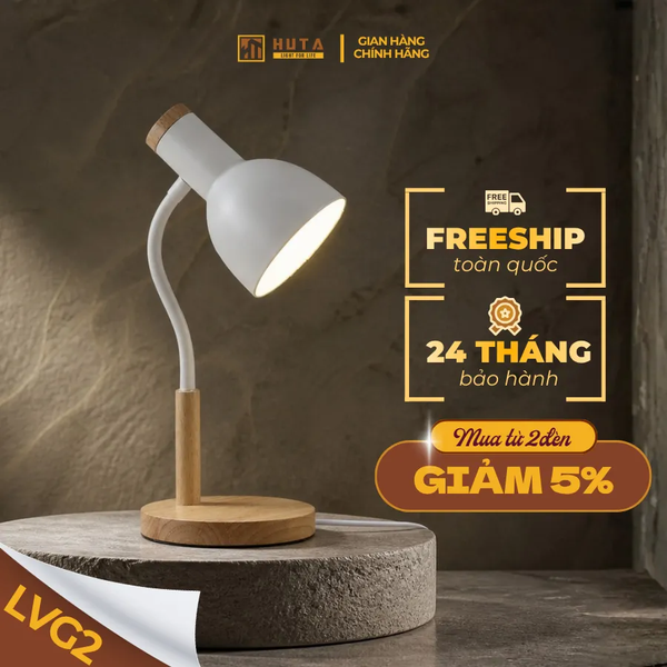 Đèn Bàn Học HUTA Light For Life LVG2 Bóng Led 3 Màu Sáng, Decor Phòng, Đèn Bàn Làm Việc