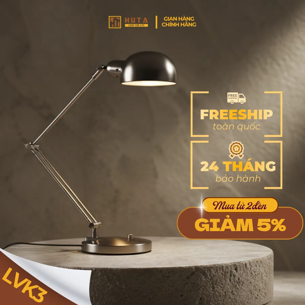 Đèn Bàn Học HUTA Light For Life LVK3 Bóng Led 3 Màu Sáng, Bảo Hành 24 Tháng