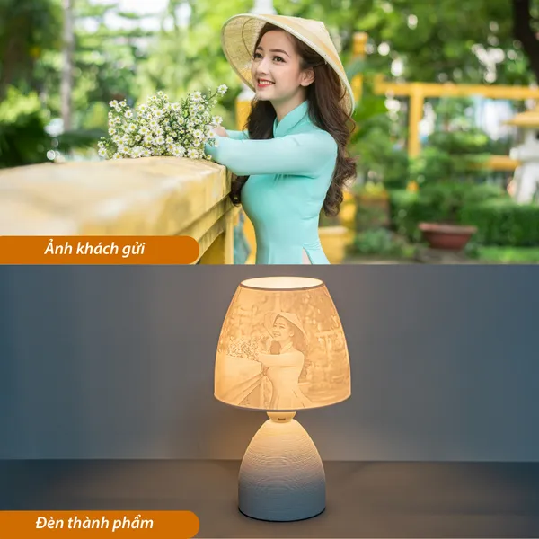 Đèn Ngủ Để Bàn 3D HUTA Light For Life S2 In Ảnh Theo Yêu Cầu, Decor Phòng Ngủ, Điều Chỉnh Độ Sáng, Ánh Sáng Vàng