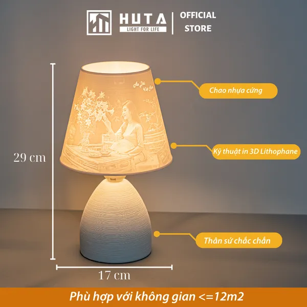 Đèn Ngủ Để Bàn 3D HUTA Light For Life S2 In Ảnh Theo Yêu Cầu, Decor Phòng Ngủ, Điều Chỉnh Độ Sáng, Ánh Sáng Vàng
