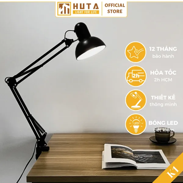 Đèn bàn làm việc HUTA Light For Life K01 Kiểu Dáng Pixar, Khớp Nối Điều Chỉnh Linh Hoạt