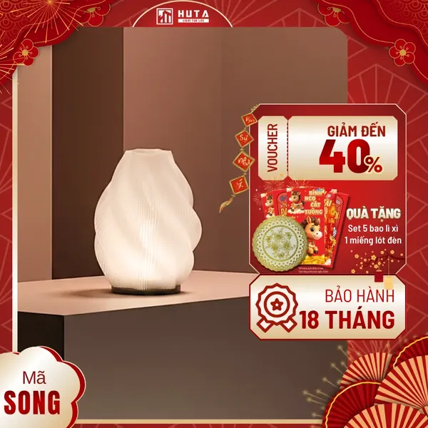 Đèn Decor In 3D HUTA Light For Life SÓNG Điều Chỉnh Ánh Sáng, Decor Không Gian