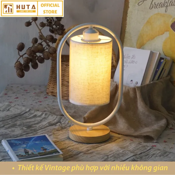 Đèn Ngủ Để Bàn Gỗ HUTA G6 Điều Chỉnh Độ Sáng, Ánh Sáng Vàng, Bảo Hành 24 Tháng