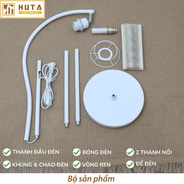 Đèn Cây Đứng Decor HUTA KC6 Thân Kim Loại Cong, 3 Màu Ánh Sáng, Bảo Hành 24 Tháng