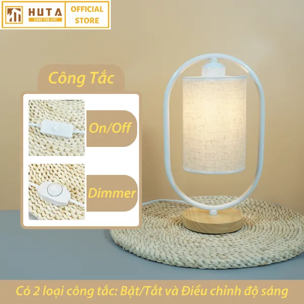 Đèn Ngủ Để Bàn Gỗ HUTA G6 Điều Chỉnh Độ Sáng, Ánh Sáng Vàng, Bảo Hành 24 Tháng