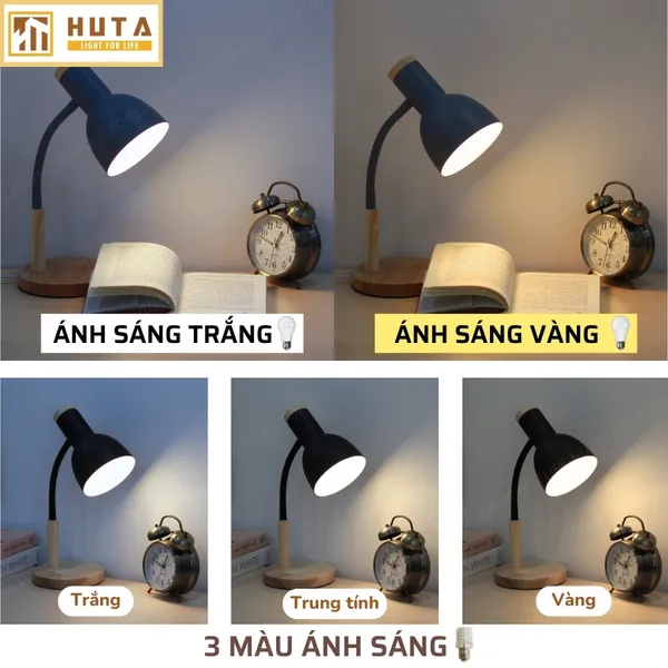 Đèn Bàn Học HUTA Light For Life LVG2 Bóng Led 3 Màu Sáng, Decor Phòng, Đèn Bàn Làm Việc