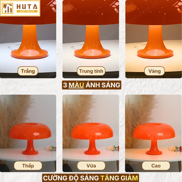 Đèn Bàn Trang Trí HUTA Light For Life LUMO Decor Phòng, Điều Chỉnh Độ Sáng