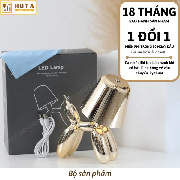 Đèn Bàn Trang Trí HUTA Light For Life DOGO Pin Sạc Tích Điện, Điều Chỉnh Độ Sáng, Decor Phòng