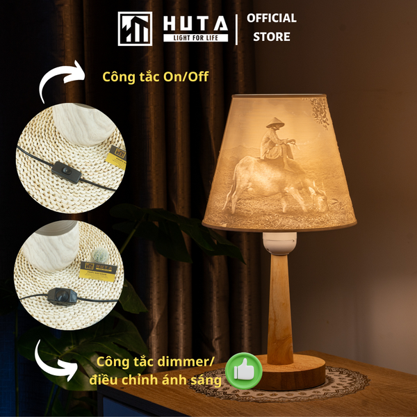 Đèn Ngủ In 3D HUTA Light For Life G2 Decor Phòng Ngủ, Điều Chỉnh Độ Sáng, In Ảnh Theo Yêu Cầu