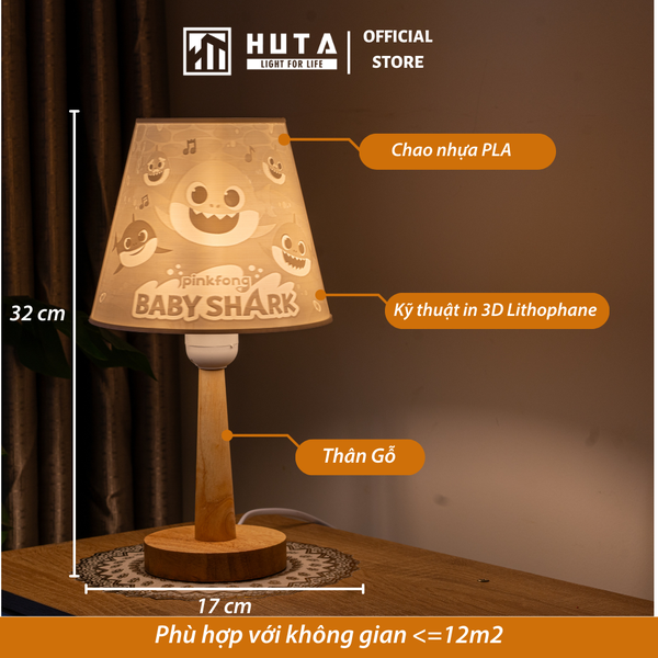 Đèn Ngủ In 3D HUTA Light For Life G2 Decor Phòng Ngủ, Điều Chỉnh Độ Sáng, In Ảnh Theo Yêu Cầu