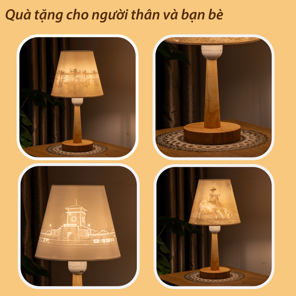 Đèn Ngủ In 3D HUTA Light For Life G2 Decor Phòng Ngủ, Điều Chỉnh Độ Sáng, In Ảnh Theo Yêu Cầu