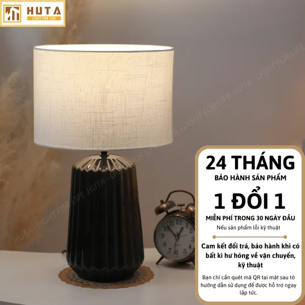 Đèn Ngủ Để Bàn HUTA Light For Life S17  Gốm Sứ Cao Cấp, Điều Chỉnh Độ Sáng, Ánh Sáng Vàng